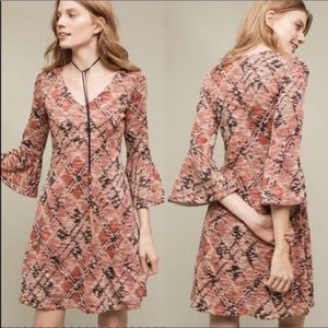 Anthropologie Maeve Erina Bell Sleeve Boho Dress